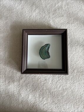 Anthropologie Framed Green Agate Slice Wall Art